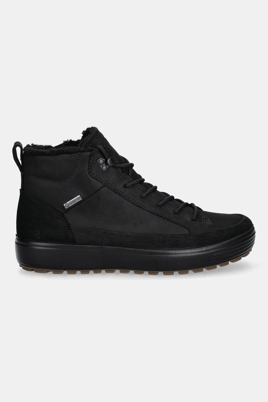 Ecco buty nubukowe Soft 7 Tred High Boot 450444.51052 czarny AW25
