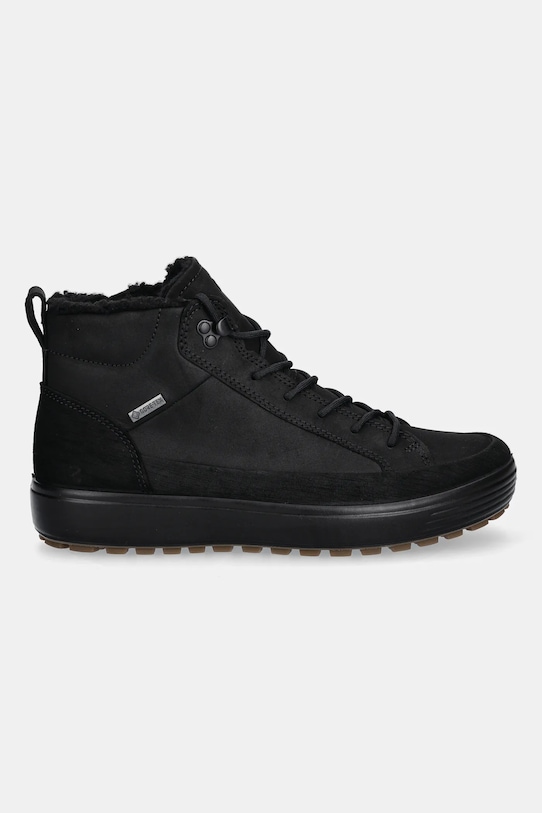 Nubukové topánky Ecco Soft 7 Tred High Boot 450444.51052 čierna AW25