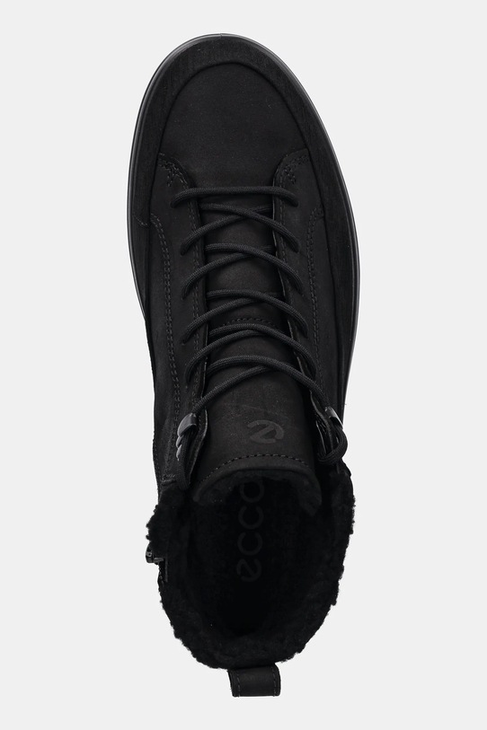 Ecco buty nubukowe Soft 7 Tred High Boot czarny 450444.51052