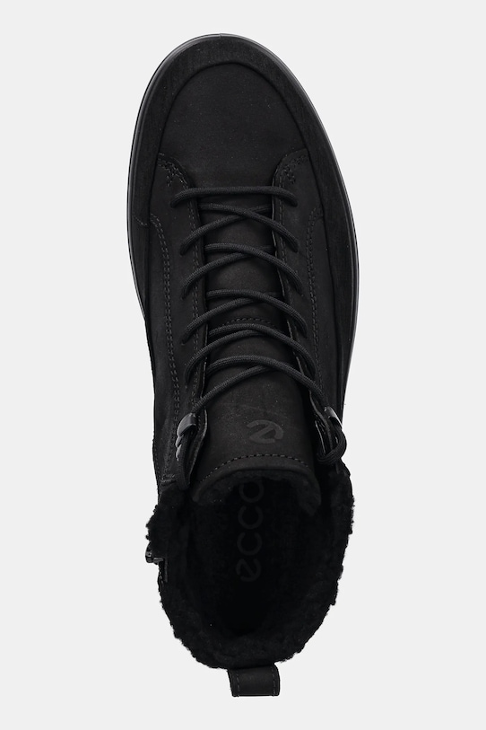 Nubukové topánky Ecco Soft 7 Tred High Boot čierna 450444.51052