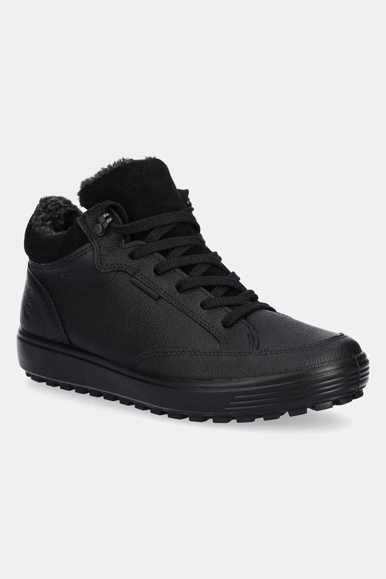 Ecco sneakersy skórzane Soft 7 Tred Warm Gtx skóra zamszowa czarny 450493.01001