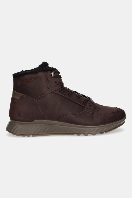 Ecco buty nubukowe Exostride Mid Warm 835414.02178 brązowy AW25