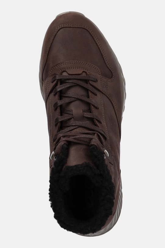 Ecco buty nubukowe Exostride Mid Warm brązowy 835414.02178
