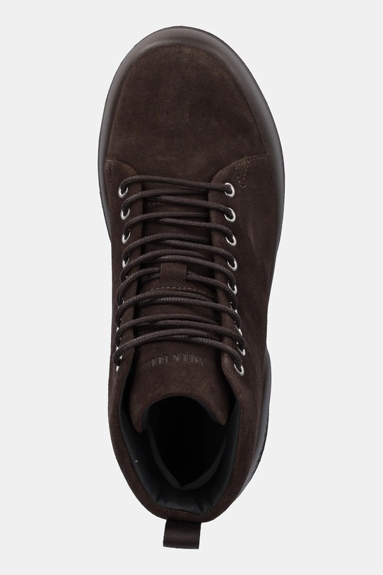 Moon Boot śniegowce zamszowe MB MEZZALUNA LACE UP MID SUEDE brązowy 80D2500030.M010