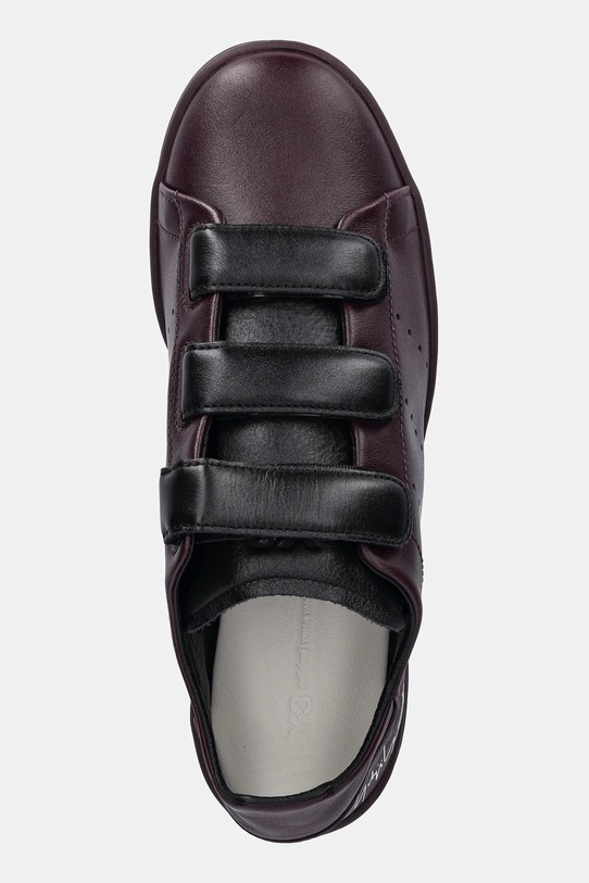 Y-3 sneakersy skórzane Stan Smith Velc bordowy JR6641