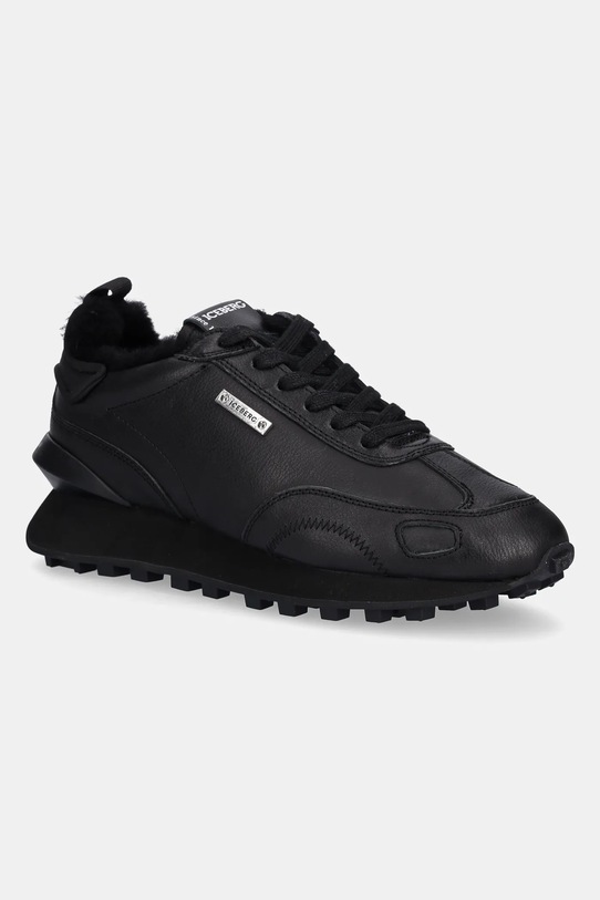 Iceberg sneakersy skórzane Loop tekstylny czarny IU181105