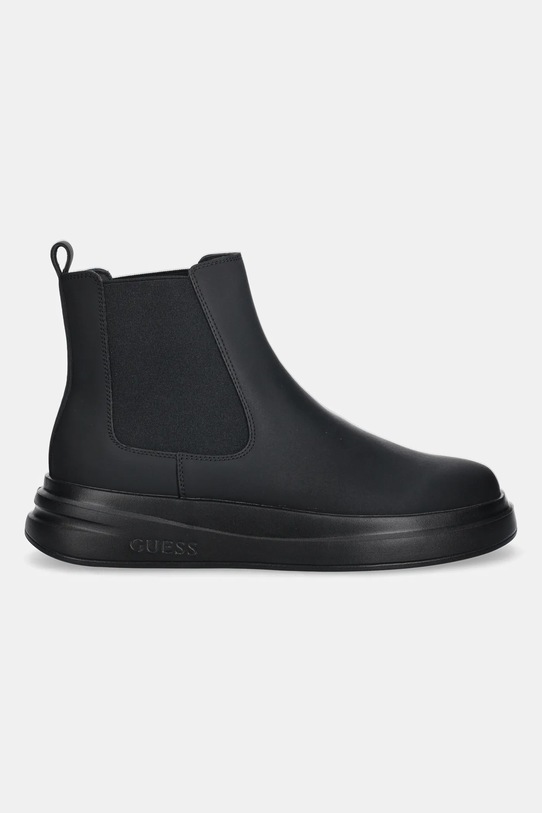 Δερμάτινες μπότες τσέλσι Guess ELKO FMFELK.LEA10.BLACK μαύρο AW25