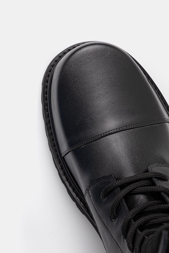 Kožené workery VETEMENTS Stomp Combat Boot černá UH76BT800B