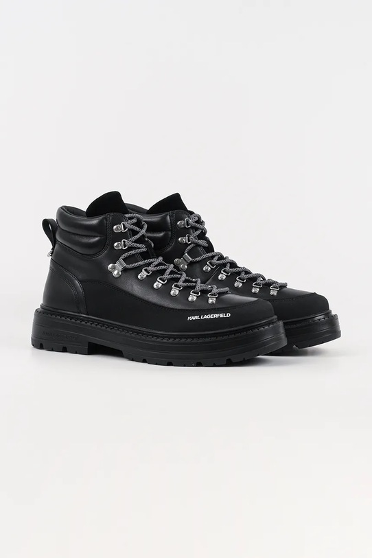 Kožne cipele Karl Lagerfeld MILES HIKER KL10245.000 crna AW25