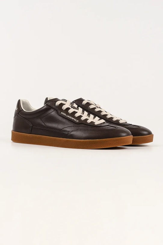 Karl Lagerfeld sneakersy skórzane KANDIDATE KL53825A.0CH brązowy AW25