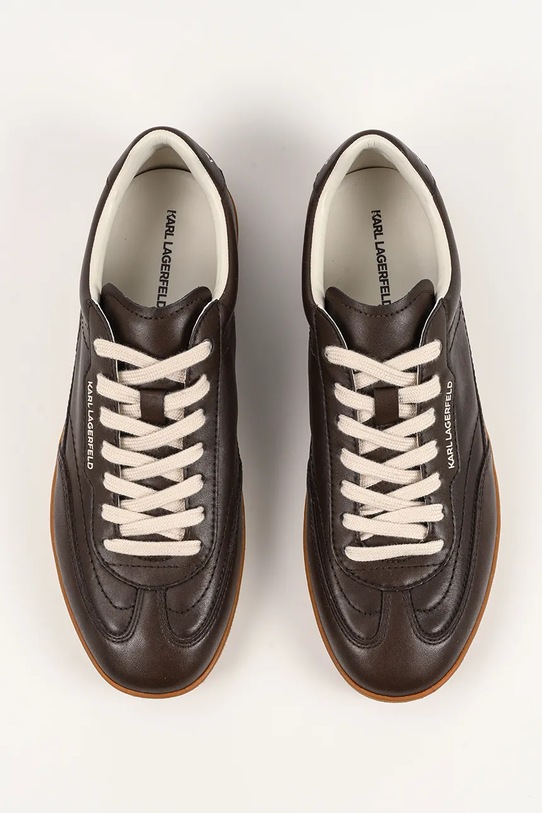 Karl Lagerfeld sneakersy skórzane KANDIDATE brązowy KL53825A.0CH
