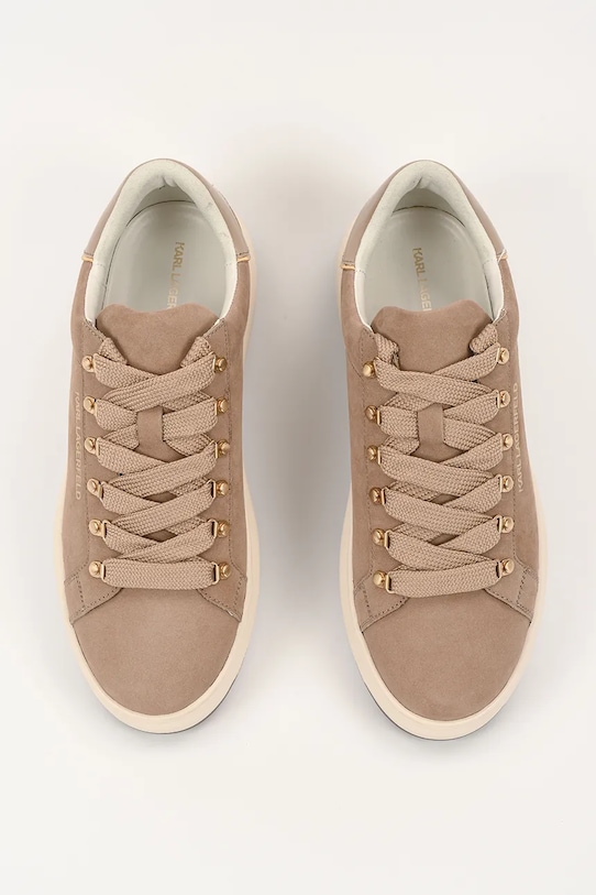 Karl Lagerfeld sneakersy skórzane KAPRI LUG beżowy KL57545.2TN