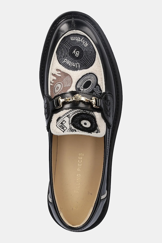 Filling Pieces mokasyny skórzane Loafer Vinyl czarny 122511303240