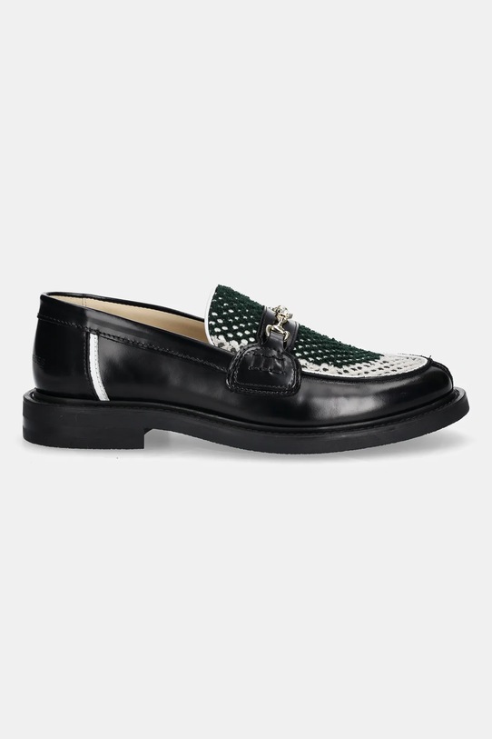 Filling Pieces scarpe in pelle Loafer Rugby Degrade pelle fiore nero 122511303248