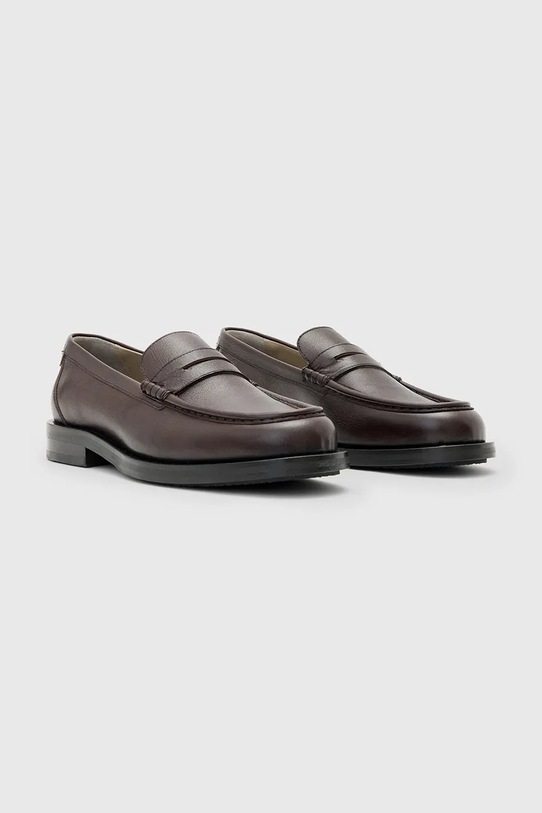 AllSaints mocasini de piele BLOOM LOAFER M021FC.OXR burgundia AW25