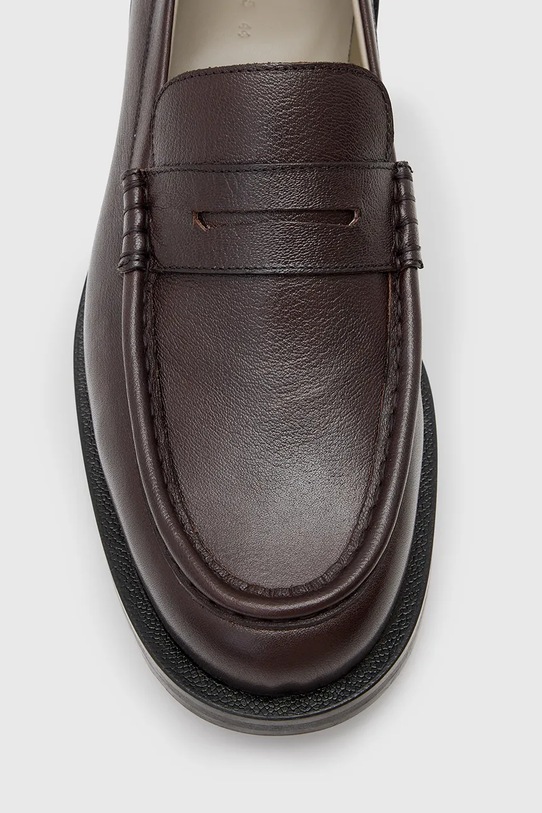 AllSaints mocasini de piele BLOOM LOAFER M021FC.OXR burgundia