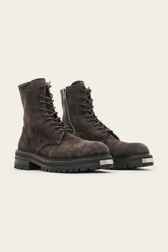 AllSaints buty zamszowe Hank Suede Boot M005FB szary AW25