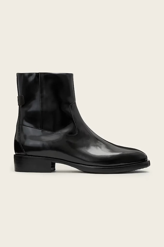 AllSaints buty skórzane Milton Boot nieocieplane czarny M031FD