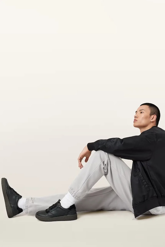 AllSaints sneakersy skórzane REGAN LOW TOP M053FB.BLK