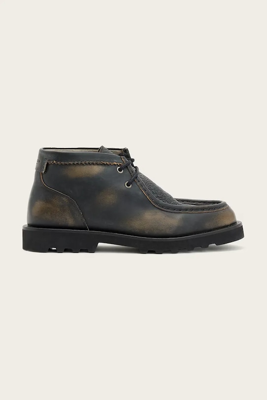 Kožené poltopánky AllSaints SKIFF BOOT casual čierna M069FC
