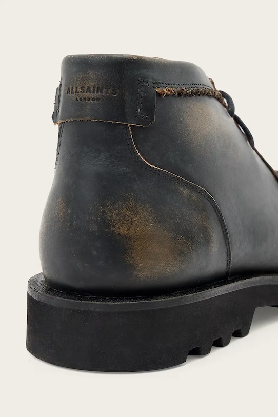 Kožené poltopánky AllSaints SKIFF BOOT čierna M069FC