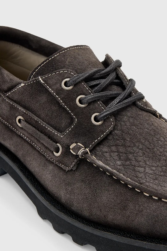 Δερμάτινα κλειστά παπούτσια AllSaints SKIFF SUEDE SHOE γκρί M012FC.WRG