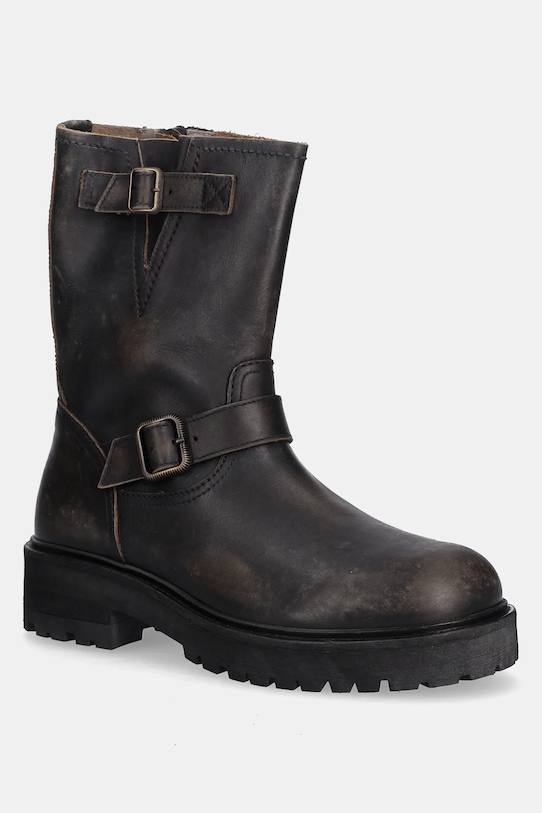 AllSaints buty wysokie TAIT BOOT skóra licowa brązowy M080FB