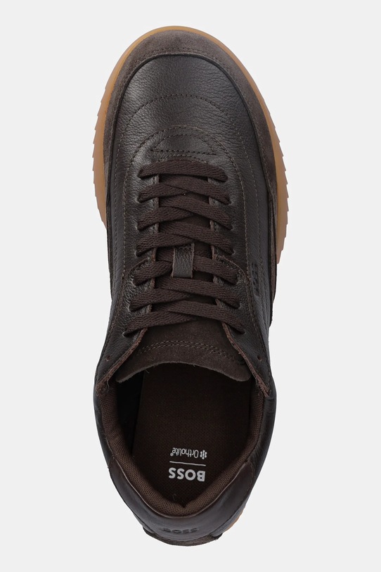 Δερμάτινα αθλητικά παπούτσια BOSS Careton καφέ 50552888.202
