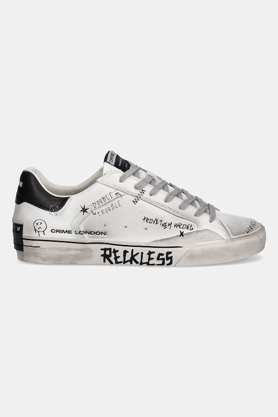 Crime London sneakers din piele DISTRESSED DECONSTRUCTED 11033AA8 alb AW25