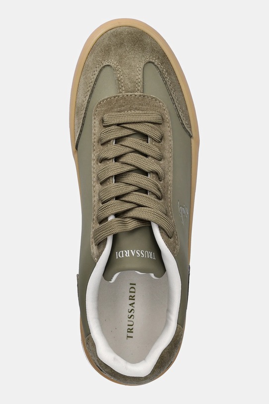 Trussardi sneakersy skórzane zielony N028S000928N.0V5