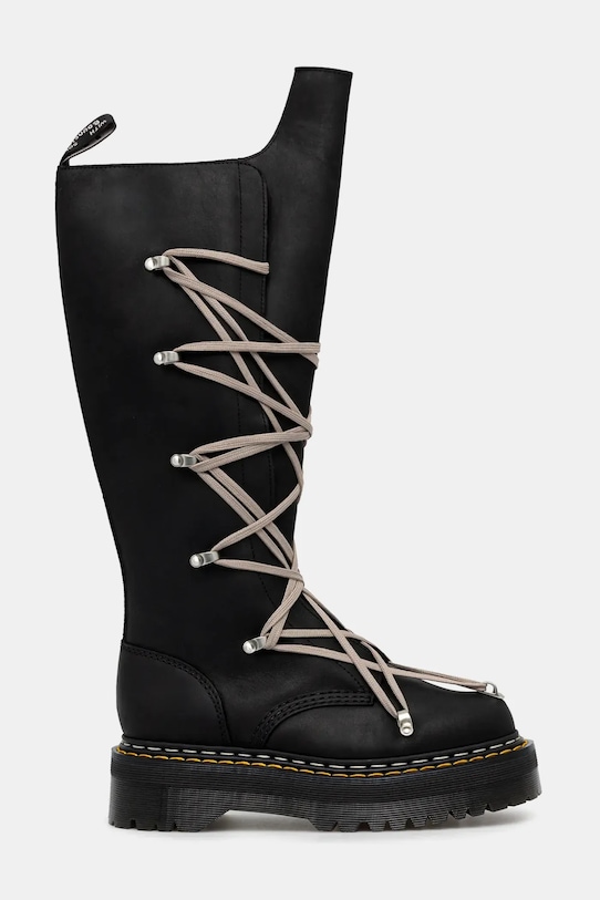 Високі черевики Rick Owens DRKSHDW x Dr. Martens 1B60 Quad Sole Pentalace Boot DM02E6811.0001 чорний AW25