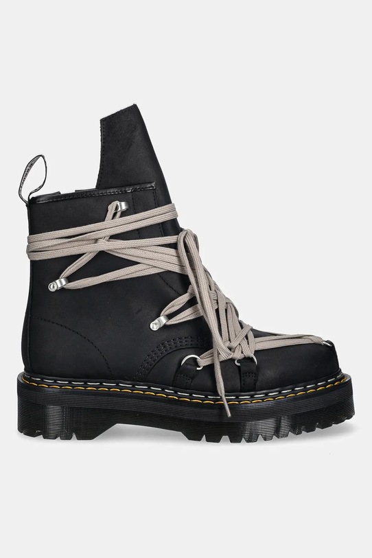 Rick Owens DRKSHDW leather biker boots x Dr. Martens 1460 Quad Sole Megalace® Boot DM02E6812.8001 black AW25