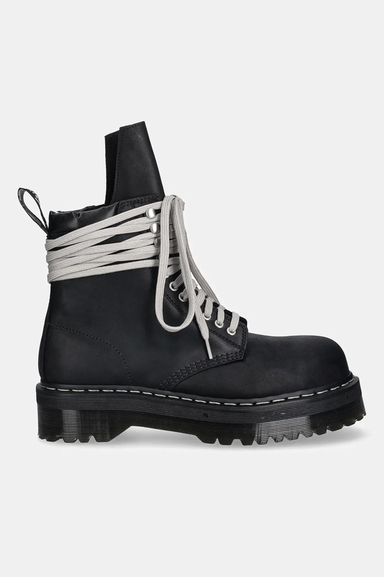 Kožené členkové topánky Rick Owens DRKSHDW x Dr. Martens Quad Sole Steel Toe Boot DM02E6813.9001 čierna AW25