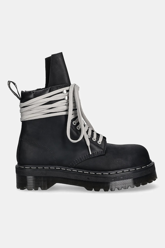 Kožené členkové topánky Rick Owens DRKSHDW x Dr. Martens Quad Sole Steel Toe Boot DM02E6813.9001 čierna AW25