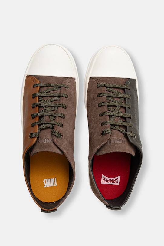 Camper tenisówki skórzane TWS K100550.028 brązowy AW25