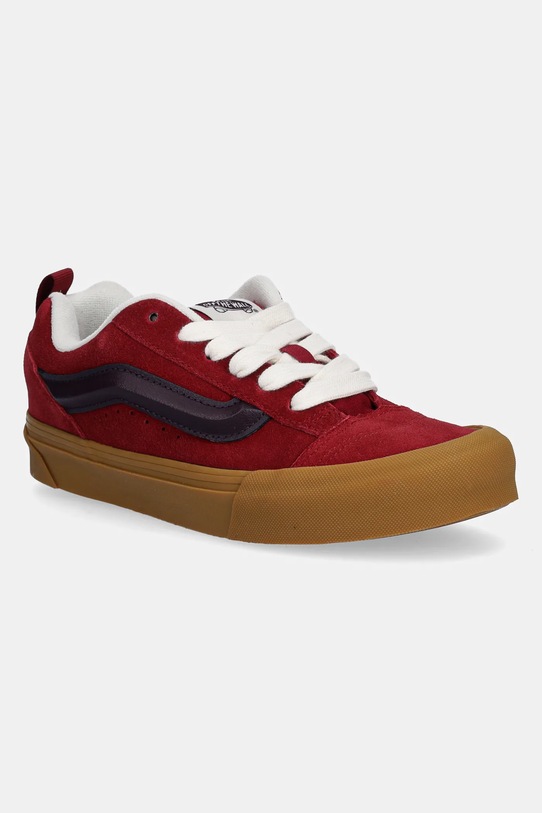 Vans tenisówki skórzane Knu Skool skóra zamszowa czerwony VN000D6ZBRD1