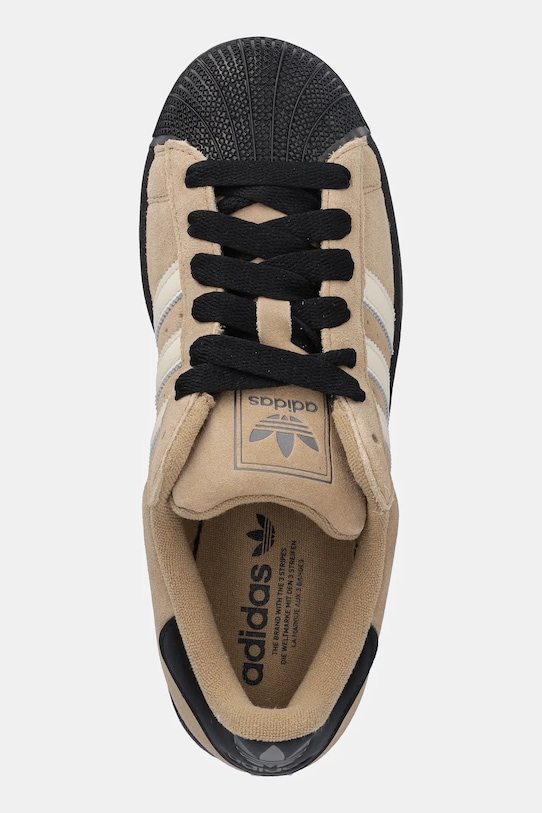 Semišové tenisky adidas Originals Superstar II béžová JQ3221