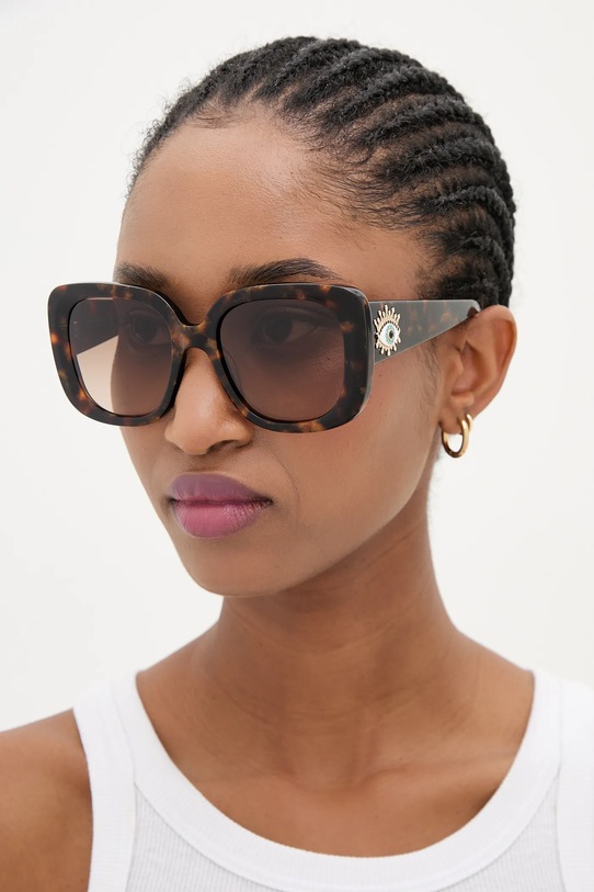 Kurt Geiger London okulary przeciwsłoneczne Evil Eye geometryczne brązowy 4738932679