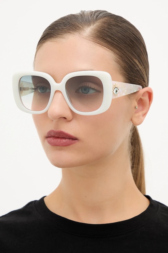 Kurt Geiger London okulary przeciwsłoneczne Evil Eye prostokątne beżowy 4738941679