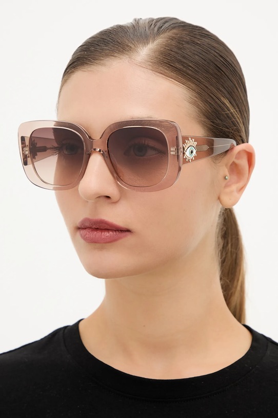 Kurt Geiger London okulary przeciwsłoneczne Evil Eye geometryczne brązowy 4738939679