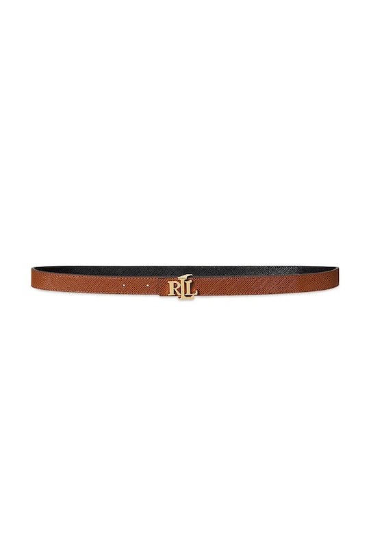 Lauren Ralph Lauren pasek skórzany skóra powlekana brązowy 412974560
