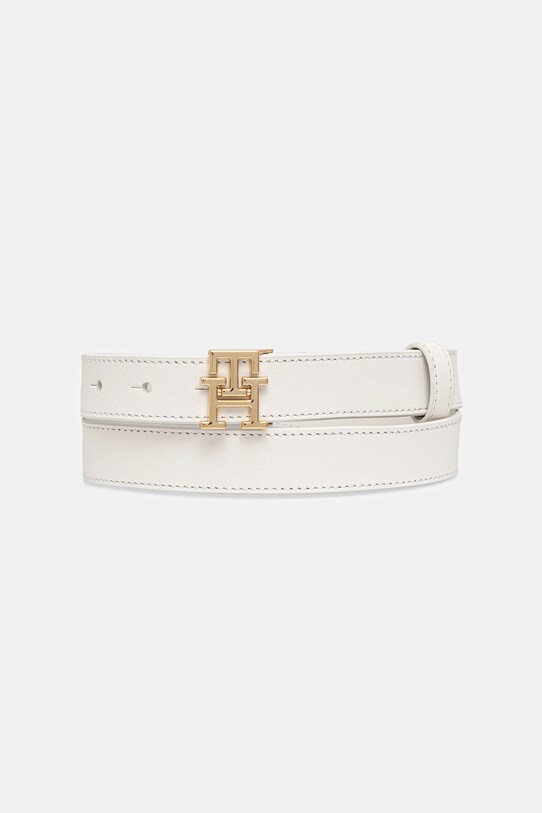 Kožený opasok Tommy Hilfiger biela AW0AW17496