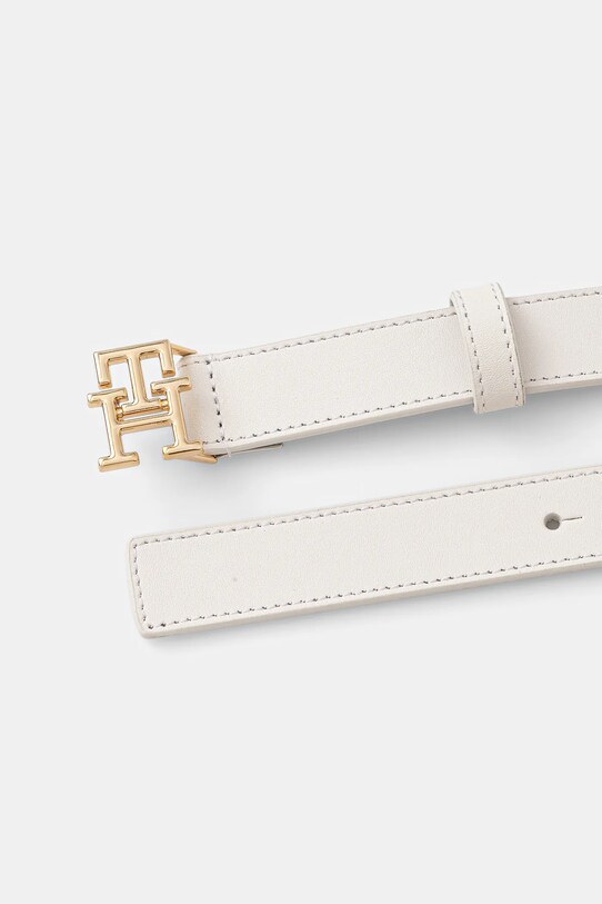 Kožený opasok Tommy Hilfiger AW0AW17496 biela AW25