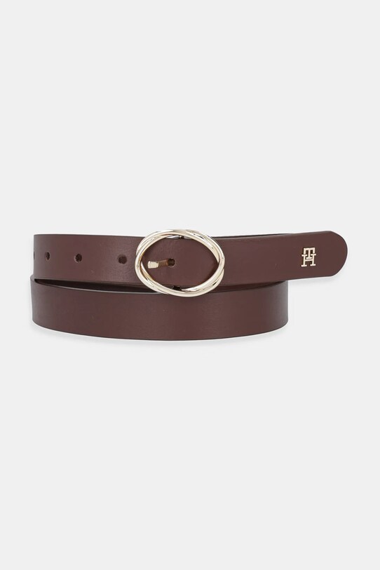 Tommy Hilfiger pasek skórzany brązowy AW0AW17932