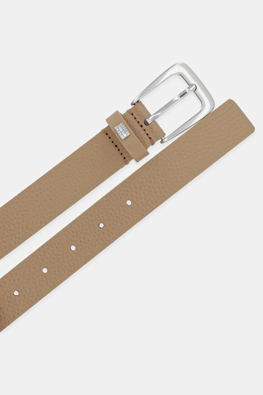 Tommy Jeans curea de piele AW0AW17586 verde AW25