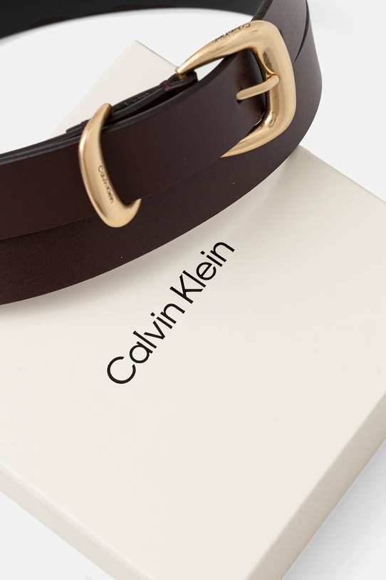 Akcesoria Calvin Klein pasek skórzany LV04K7012G bordowy