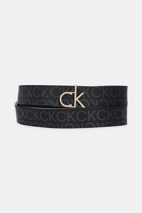 Ζώνη Calvin Klein απομίμηση λείου δέρματος μαύρο LV04F7038G