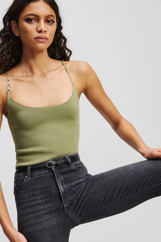 Шкіряний ремінь Karl Lagerfeld K/AUTOGRAPH A3W33037 чорний