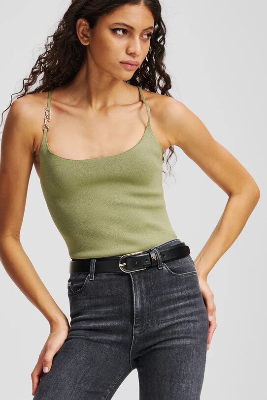 Шкіряний ремінь Karl Lagerfeld K/AUTOGRAPH A3W33041 чорний