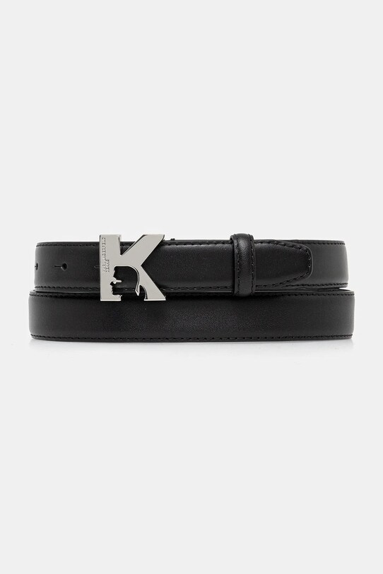 Karl Lagerfeld Jeans pasek skórzany czarny A3W33120